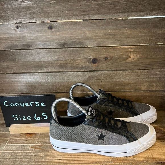 Womens Converse One Star Ox Woolrich Gray Low Casual Sneakers Shoes Size 6.5 M - Picture 1 of 6